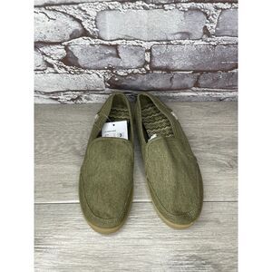 Sanuk Lil Pair O Dice Youth Green Canvas Sidewalk Surfer Shoes Kids Sz 3US/33EU